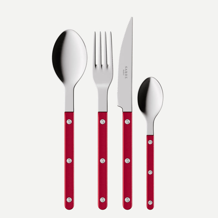 Bistrot Pearly shiny solid 4 pieces set - Red
