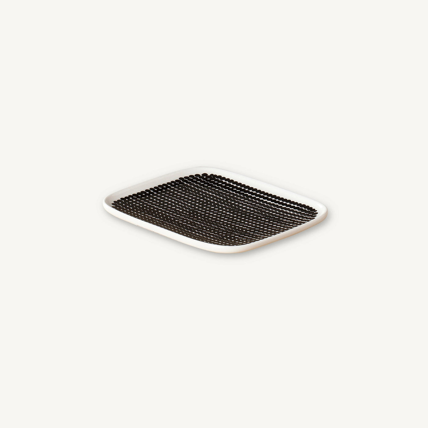 Oiva / Räsymatto Plate 15x12 Cm - black, white