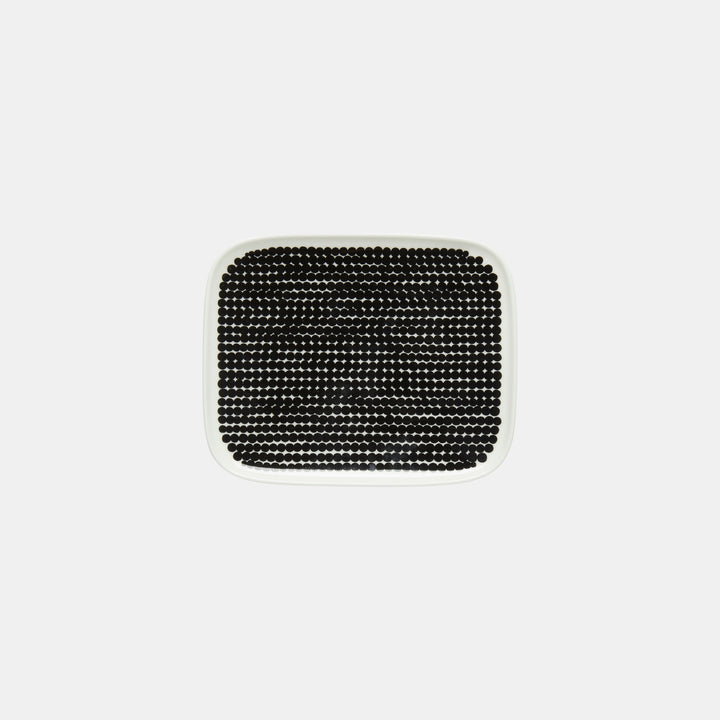 Oiva / Räsymatto Plate 15x12 Cm - black, white
