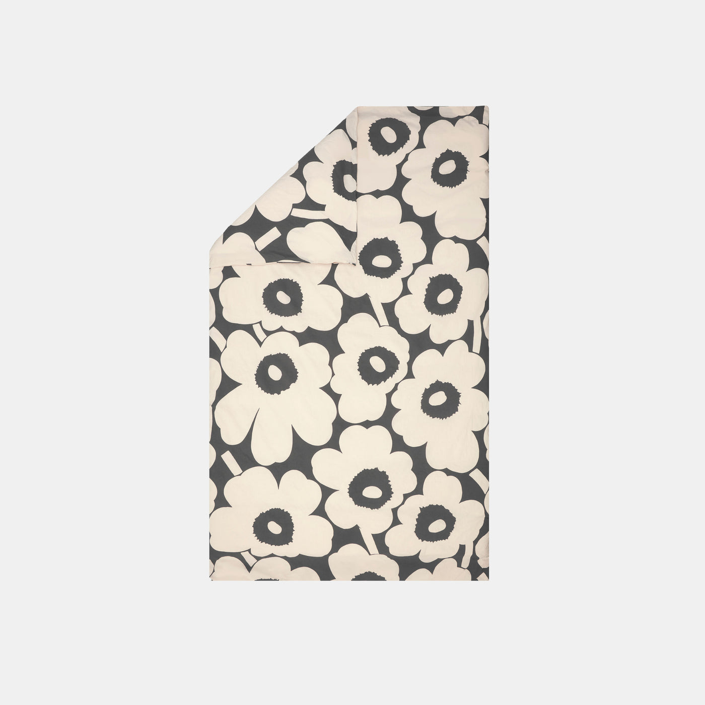 Unikko Duvet Cover 210 X 210 Cm - charcoal, off white