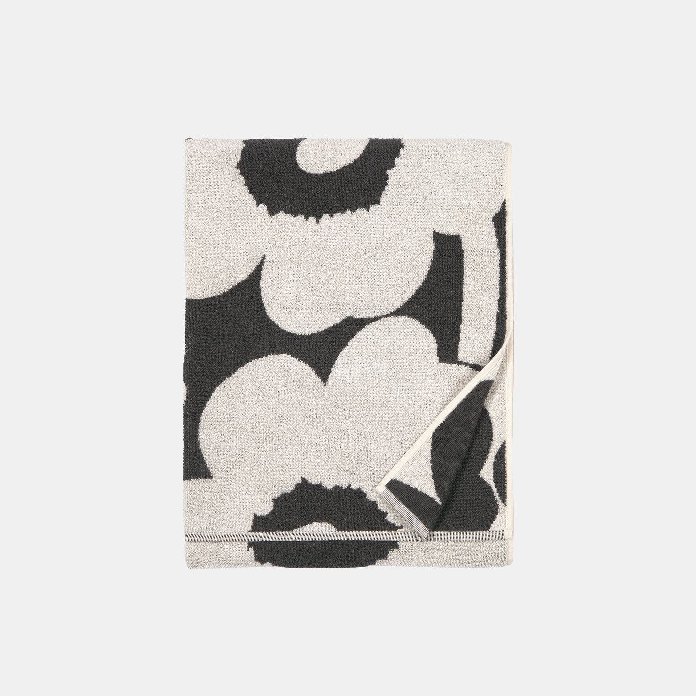 Unikko Bath Towel 70 X 150 Cm - charcoal, off white