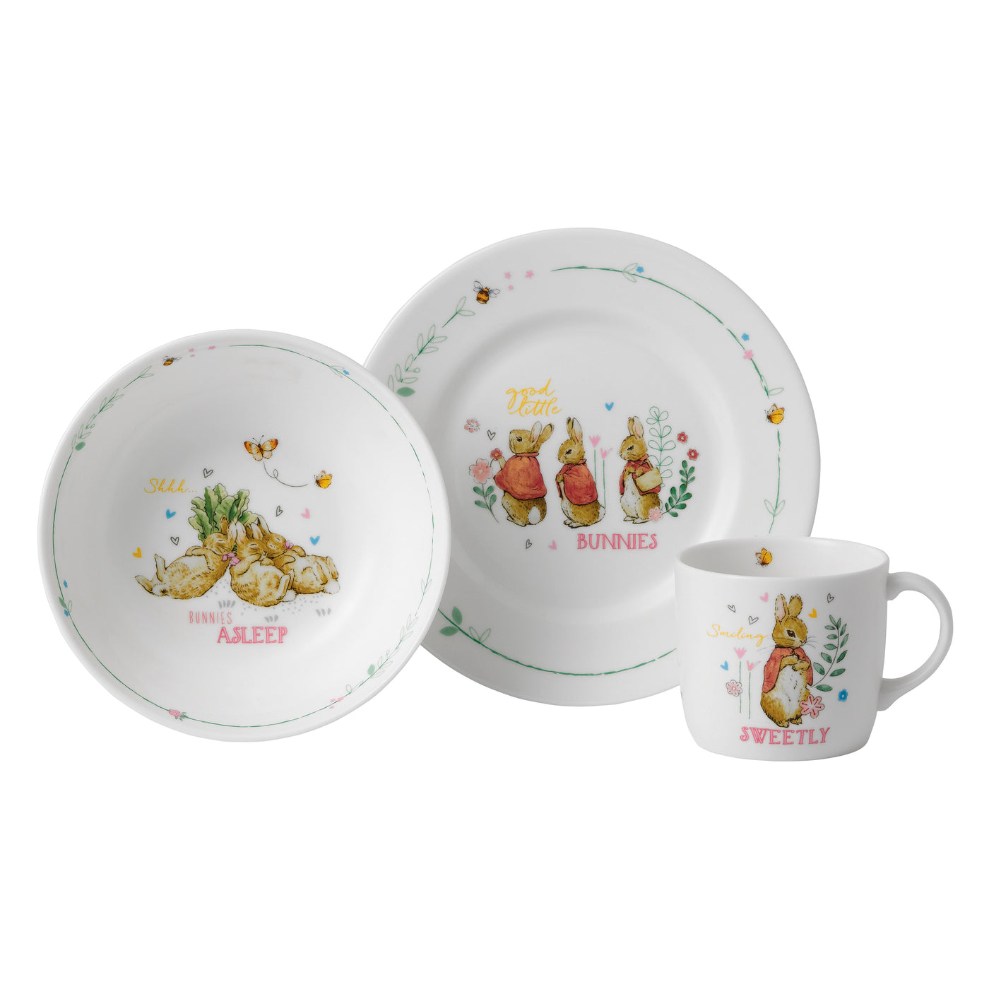 Wedgwood Peter Rabbit 3 Piece Set - Pink