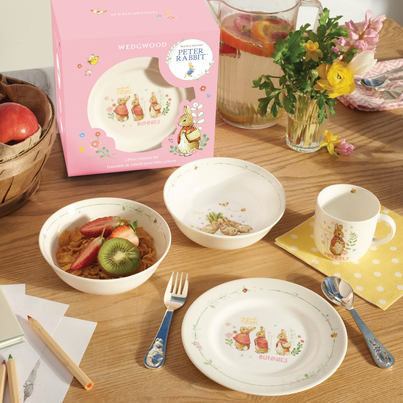 Wedgwood Peter Rabbit 3 Piece Set - Pink