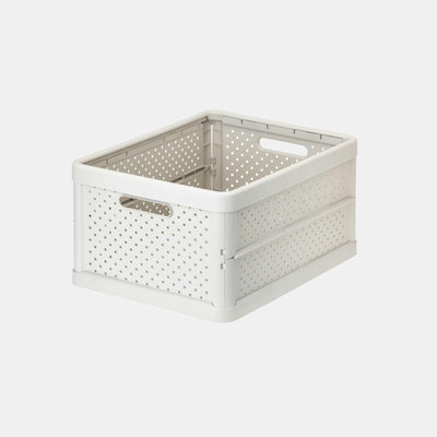 Foldable Crate 32ltr Sand White