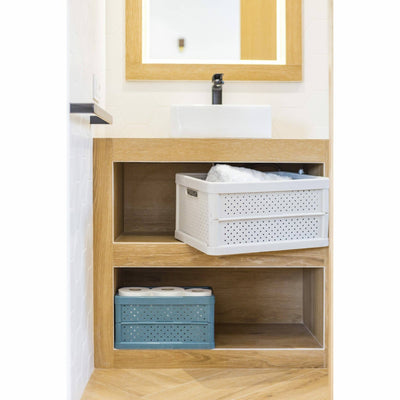 Foldable Crate 32ltr Sand White