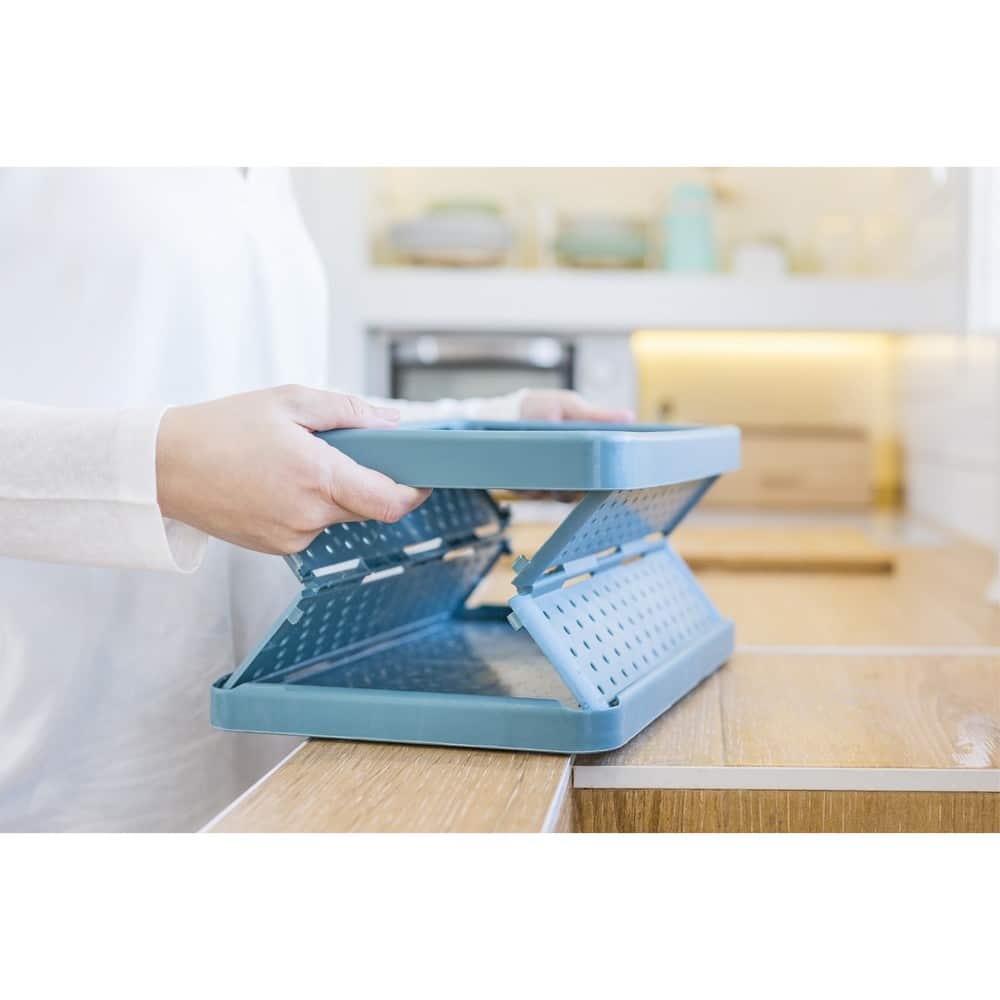 Foldable Crate 11.3ltr Stone Blue