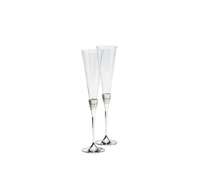 Vera Wang Wedgwood With Love Silver Giftware Toasting Flute Pair