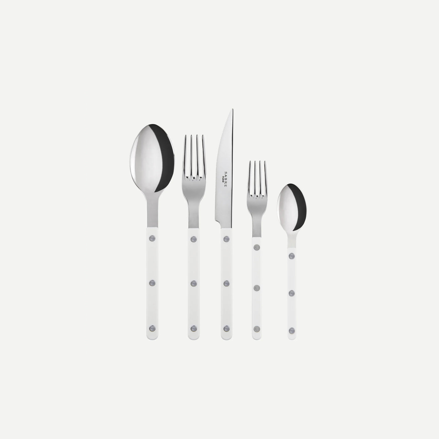 Bistrot shiny solid 5 pieces set - White