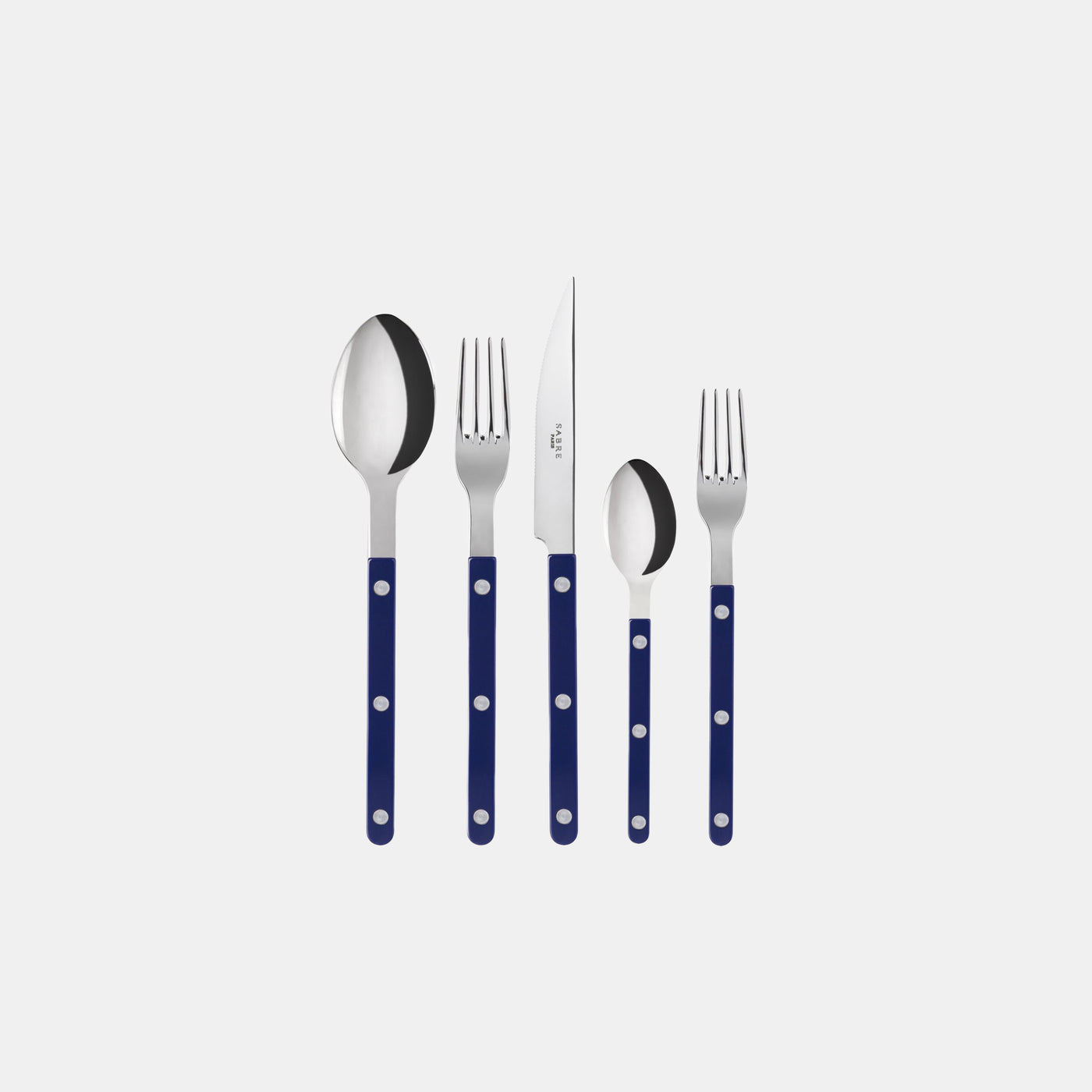 Bistrot shiny solid 5 pieces set - Navy blue