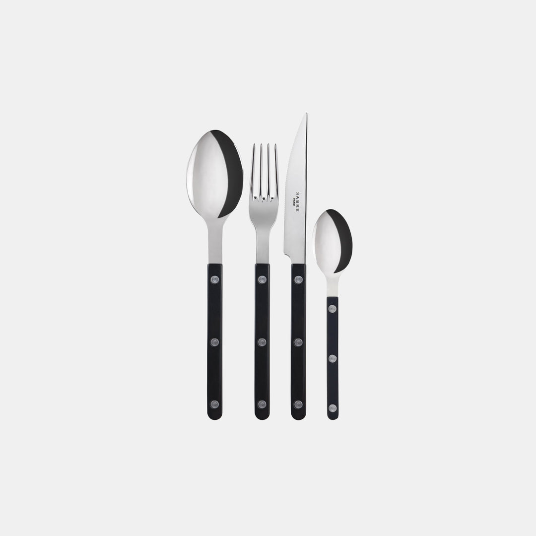 Bistrot shiny solid 4 pieces set - Black