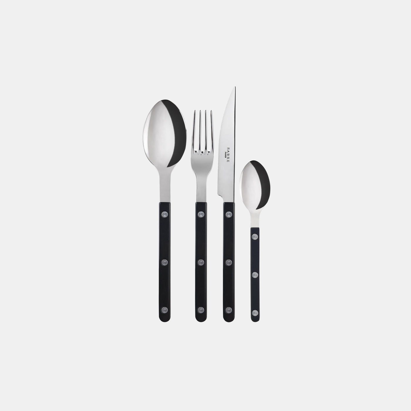 Bistrot shiny solid 4 pieces set - Black