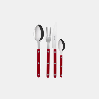 Bistrot shiny solid 4 pieces set - Burgundy