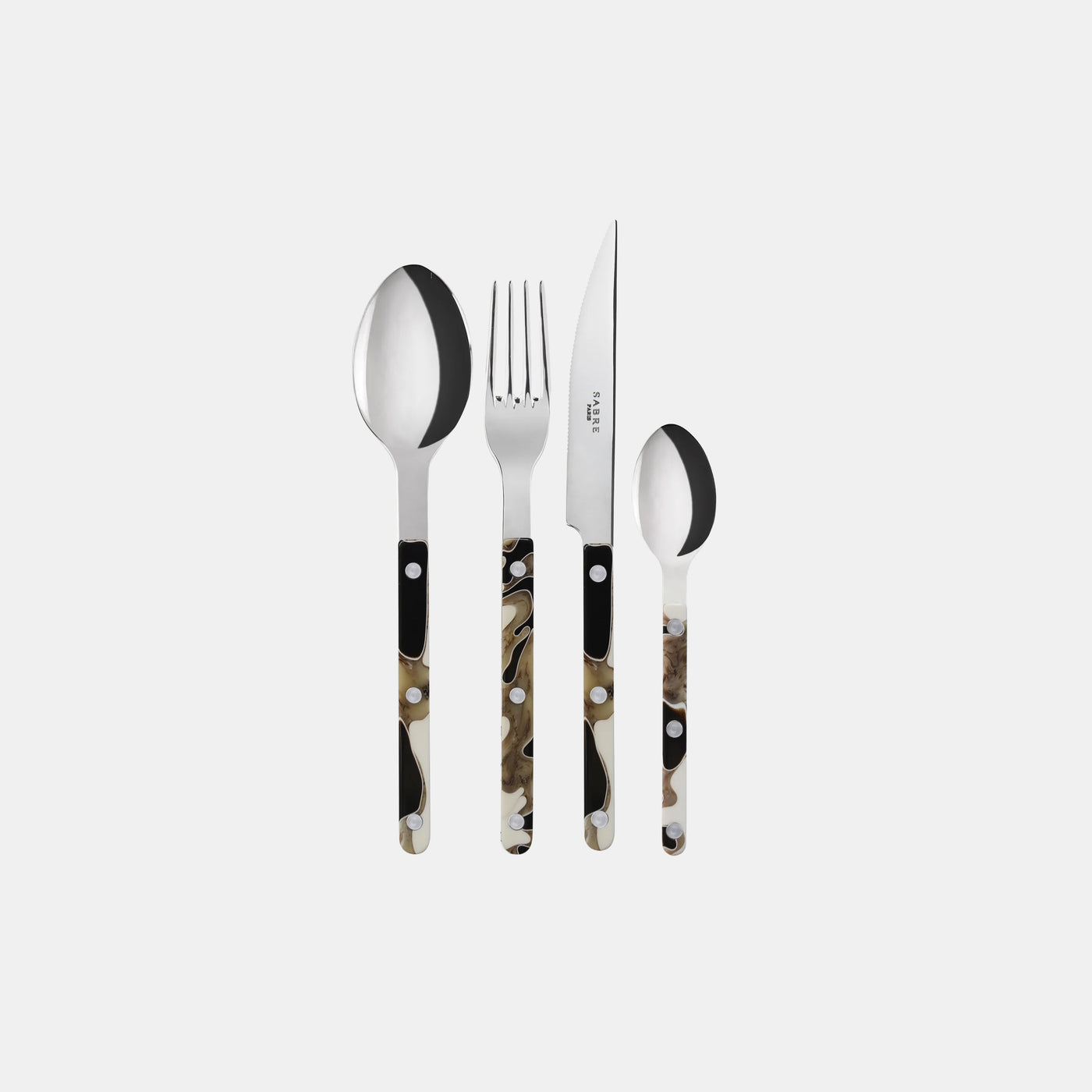 Bistrot shiny solid 4 pieces set - Dune, Black