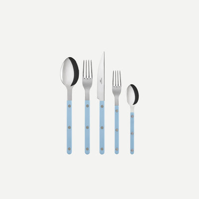 Bistrot shiny solid 5 pieces set - Pastellblau