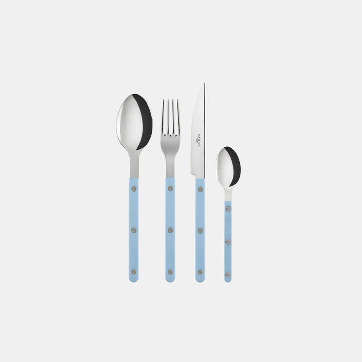 Bistrot shiny solid 4 pieces set - Pastellblau