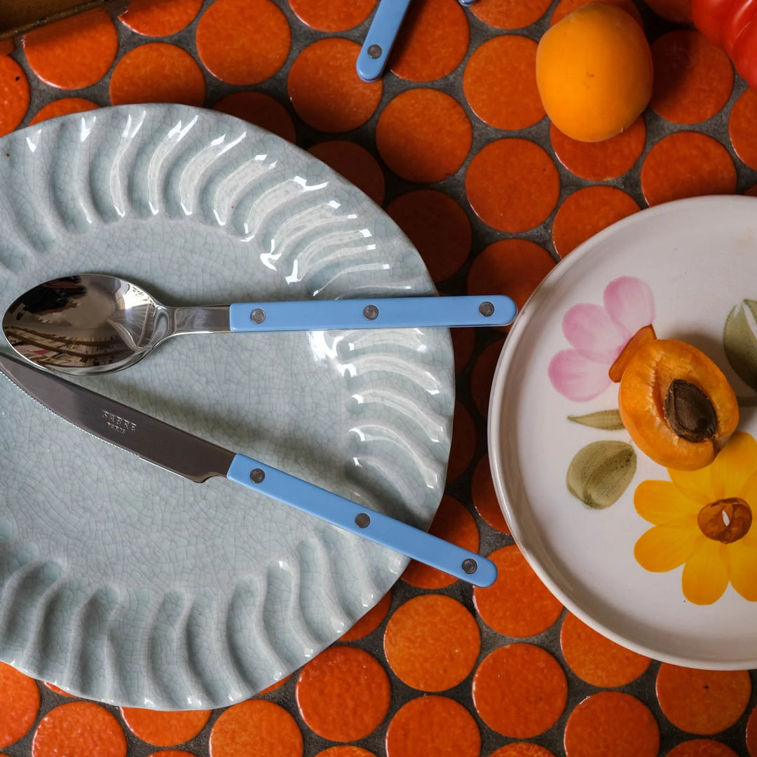 Bistrot shiny solid 4 pieces set - Pastellblau