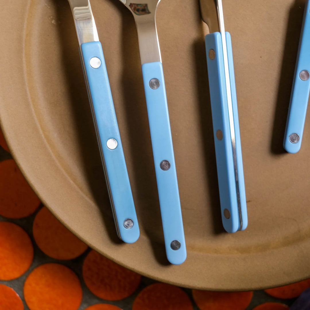 Bistrot shiny solid 4 pieces set - Pastellblau