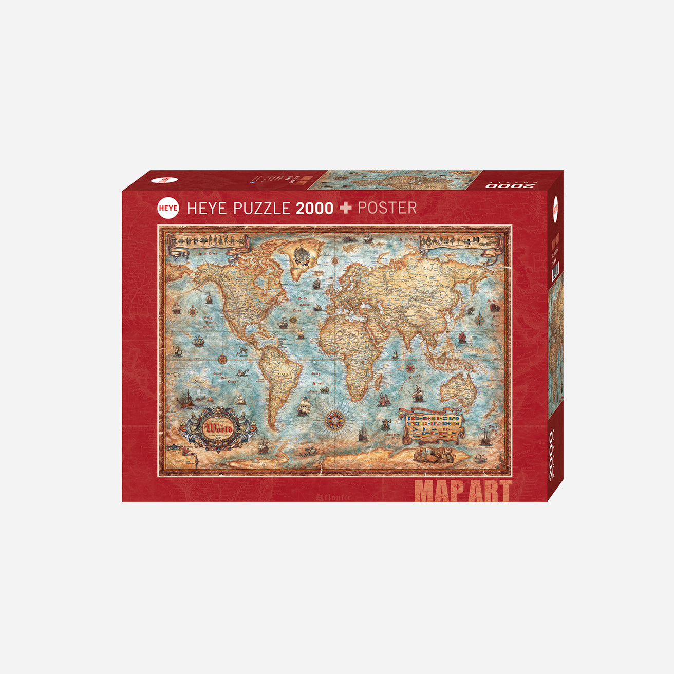 Map Art The World - 2000 pieces puzzle