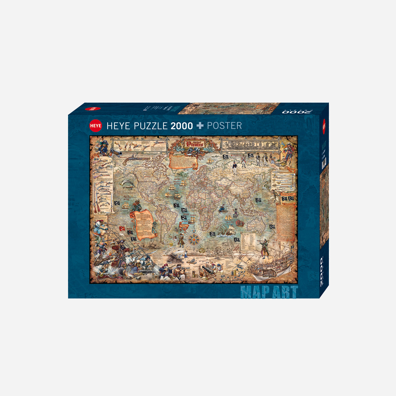 Map Art Pirate World - 2000 pieces puzzle