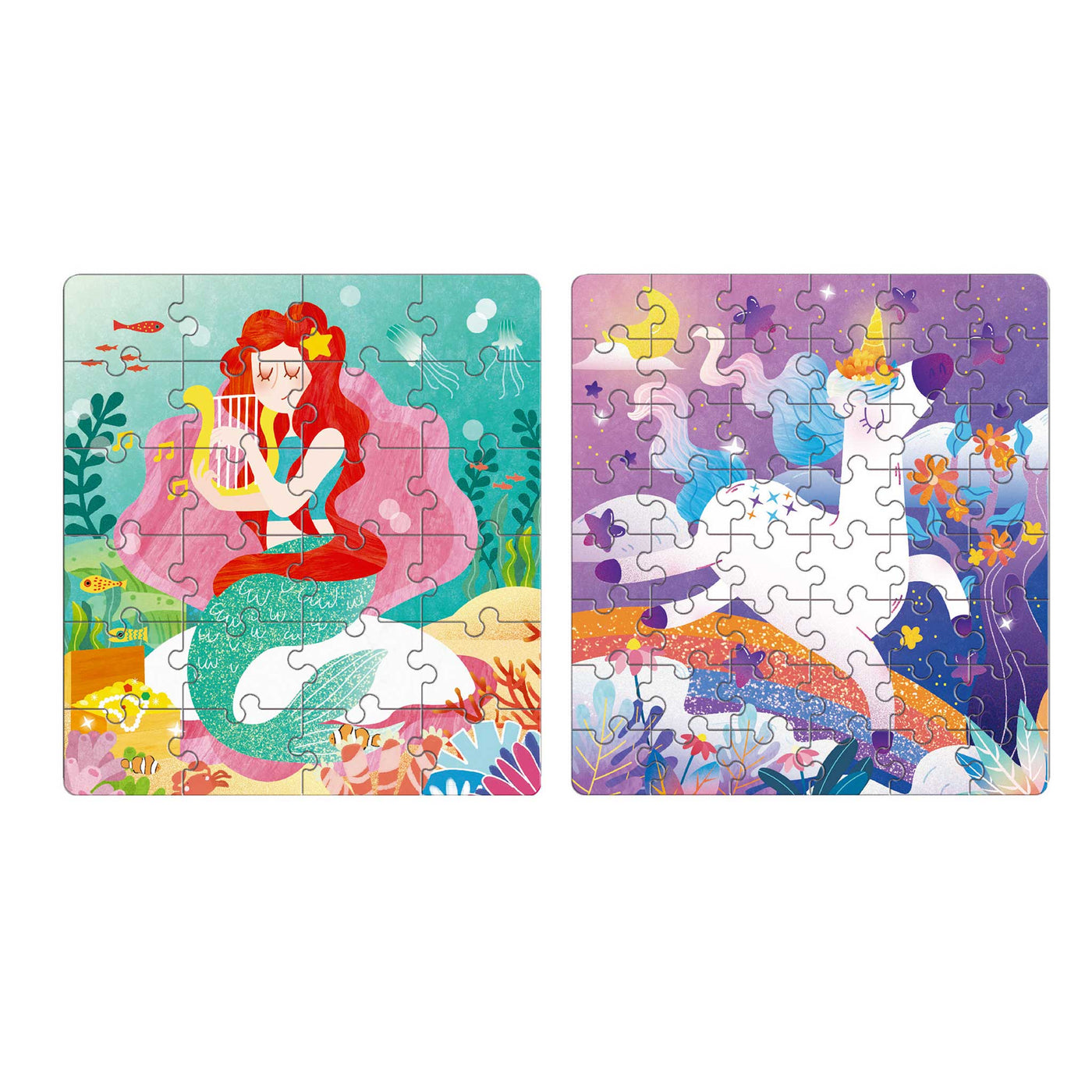 2 In 1 Magnetic Puzzle - Unicorn & Mermaid