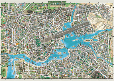 Map Art City of Pop - 2000 pieces puzzle
