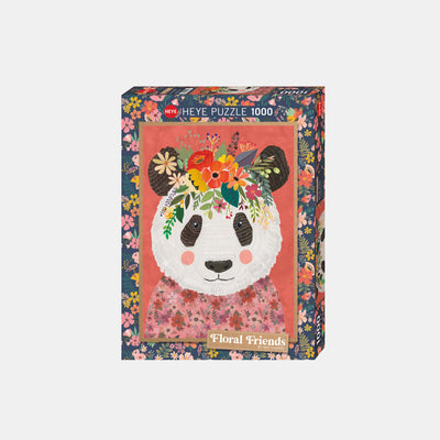 Floral Friends Cuddly Panda - 1000 pieces puzzle