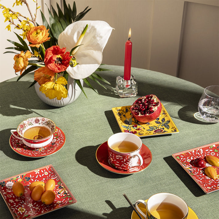 Wonderlust Crimson Orient Teacup & Saucer Set