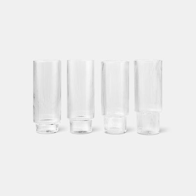 Ripple Long Drink Glasses - (set of 4) - Clear