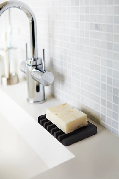 Flow Silicone Soap Tray Black