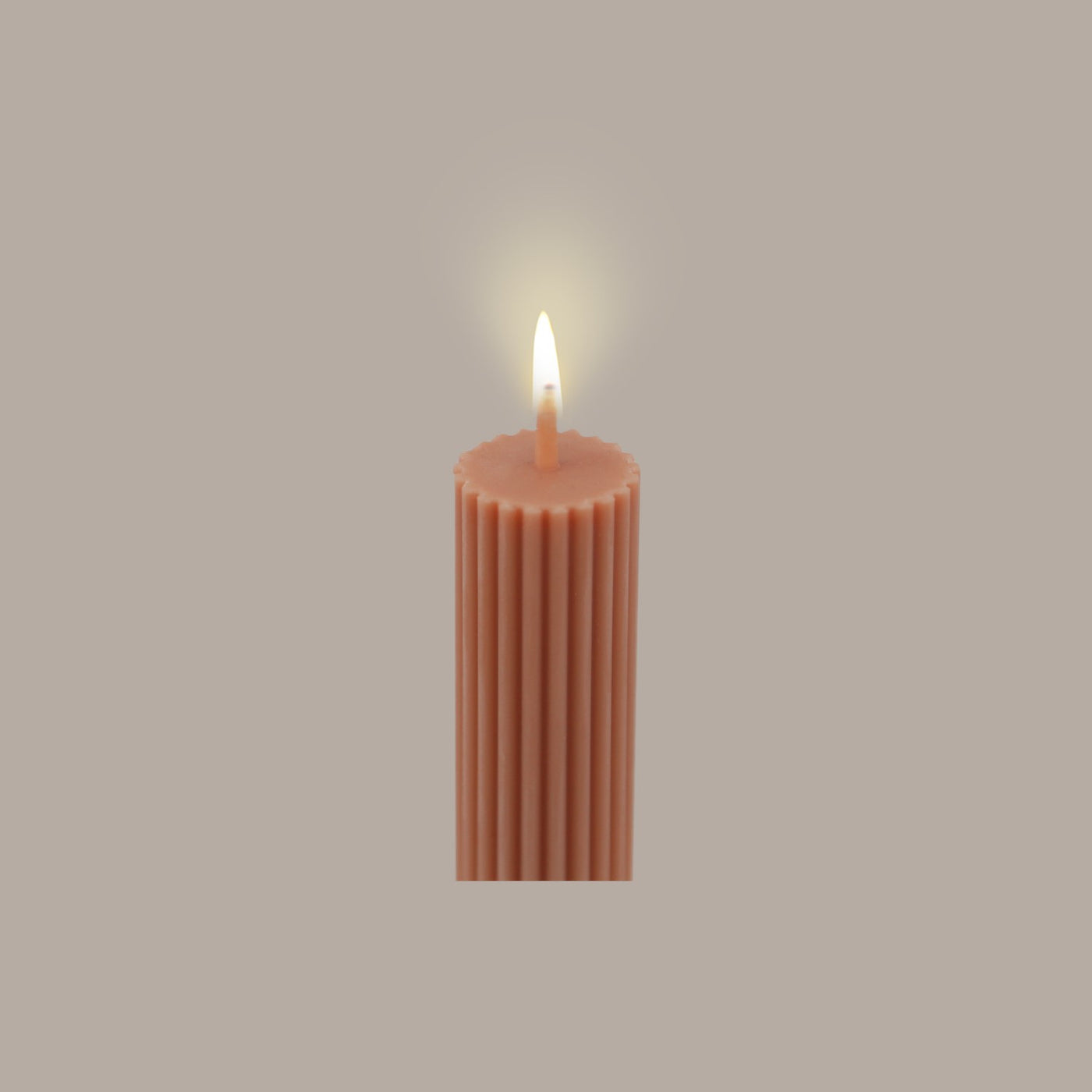 Black Blaze Column Pillar Candle Duo - Peach