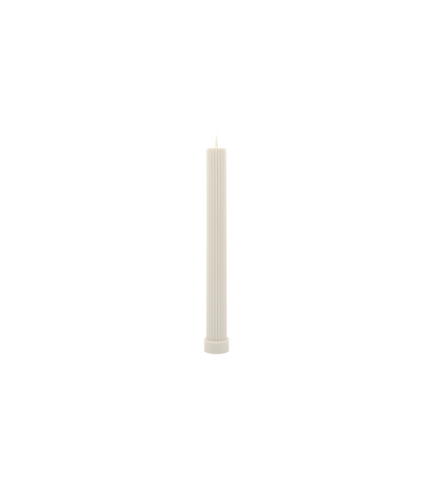 Black Blaze Column Pillar Candle Duo - Cream White
