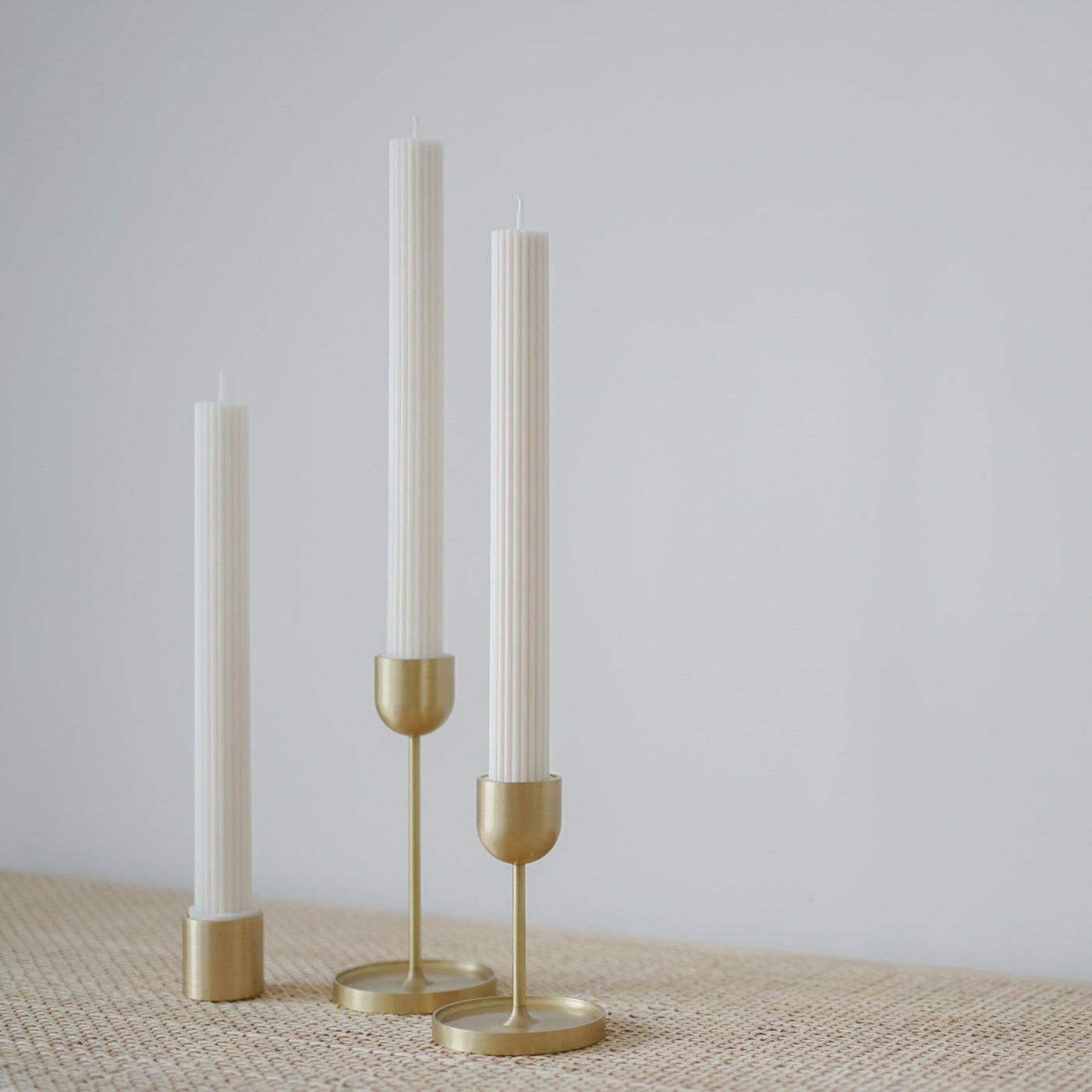 Black Blaze Column Pillar Candle Duo - Cream White