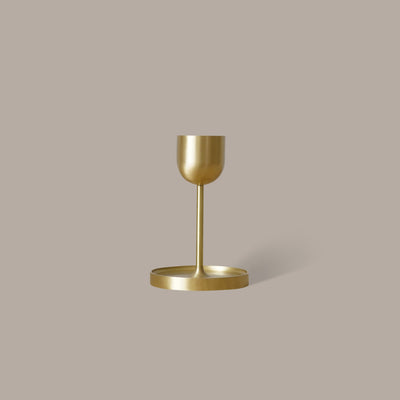 Black Blaze Fountain Brass Candle Holder - Medium