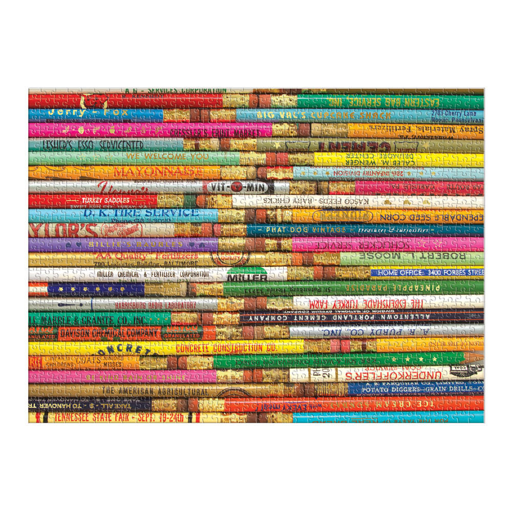 Phat Dog Vintage Pencils 1000 pcs Foil Stamped Puzzle