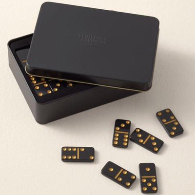 Double Six Dominoes in Tin
