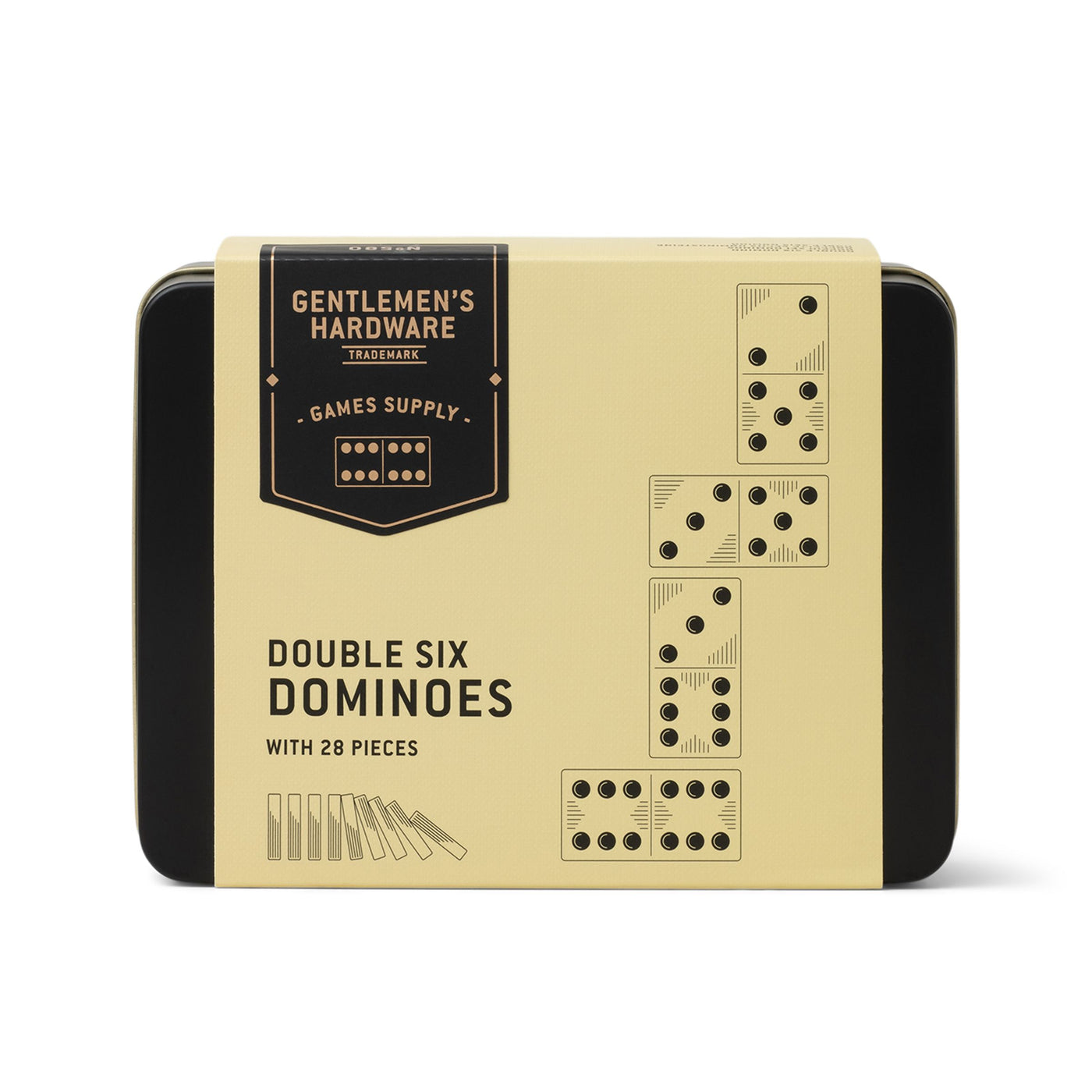 Double Six Dominoes in Tin