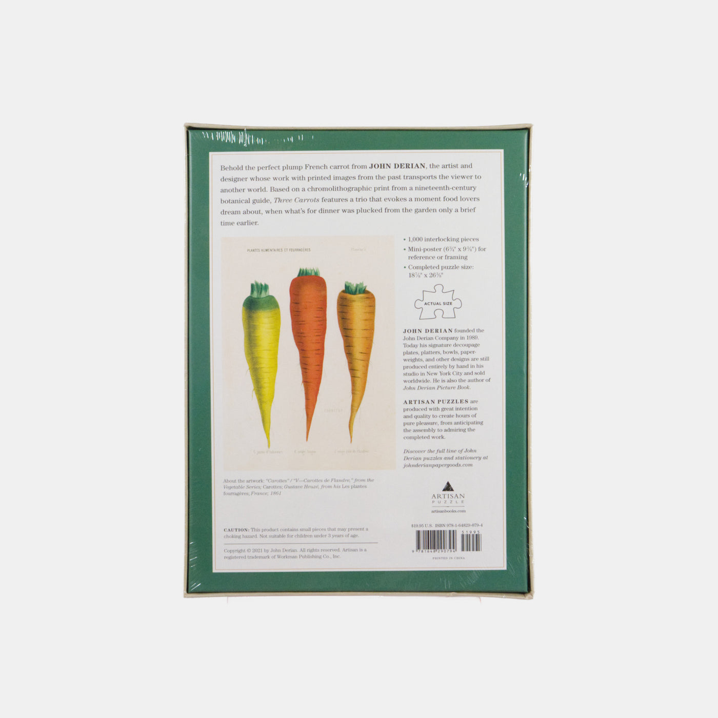 John Derian Paper Goods: Three Carrots 1000-Piece Puzzle