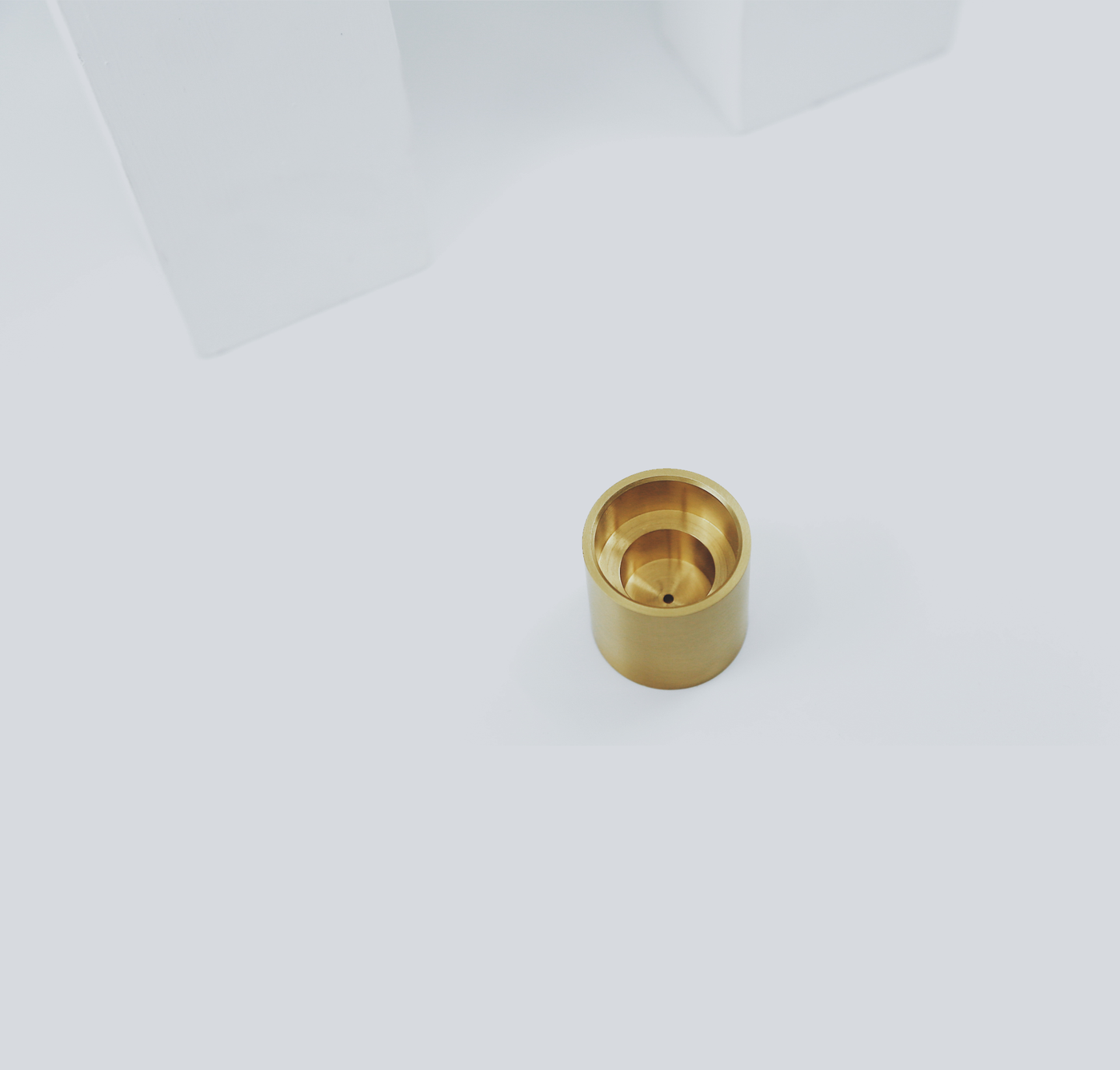Black Blaze Column Brass Candle Holder