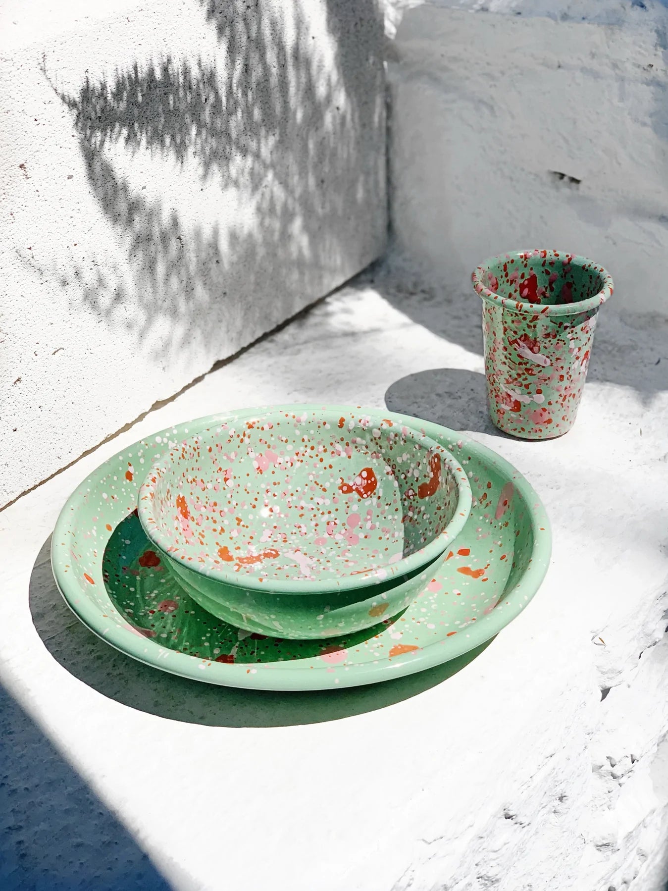 Enamel Plate 18cm - Muscat green