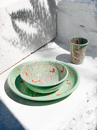 Enamel Plate 18cm - Muscat green