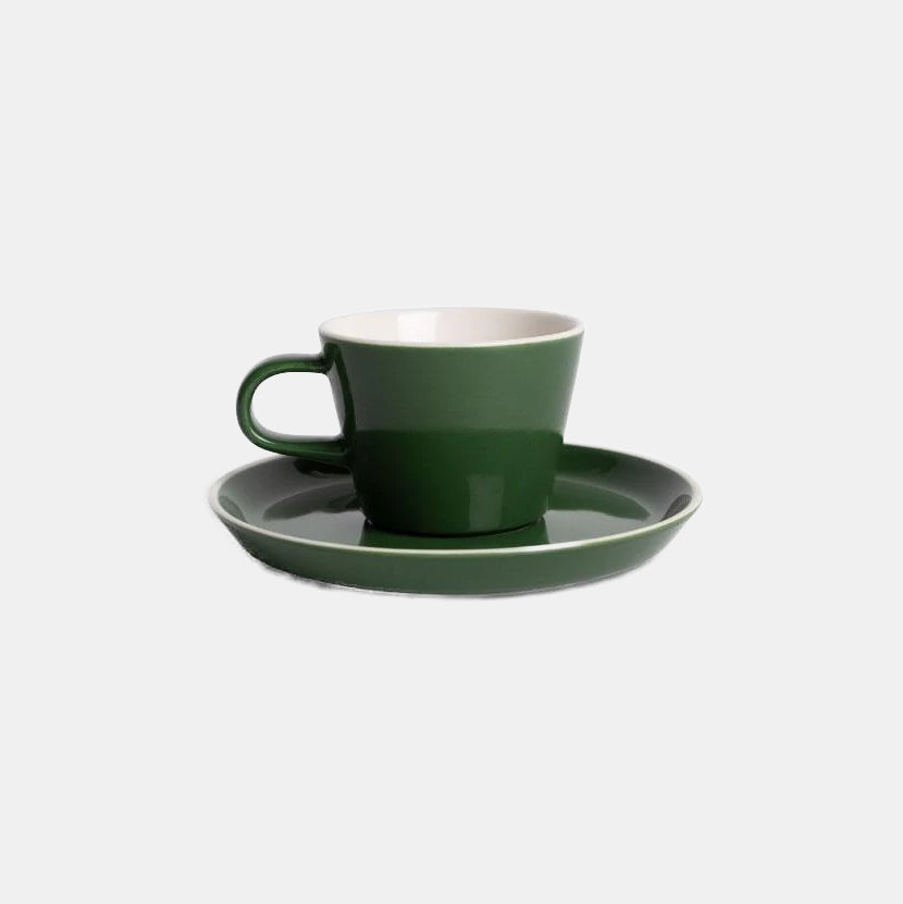 Kawakawa Roman Cup & Saucer - Dark Green
