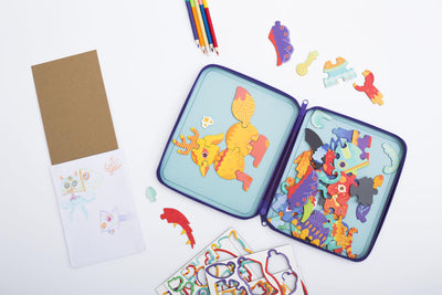 Puzzle & Draw Magnetic Kit - Crazy Monsters