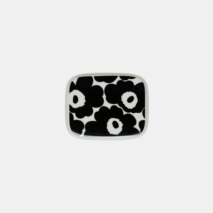 Oiva/Unikko Plate 15x12 cm - Black