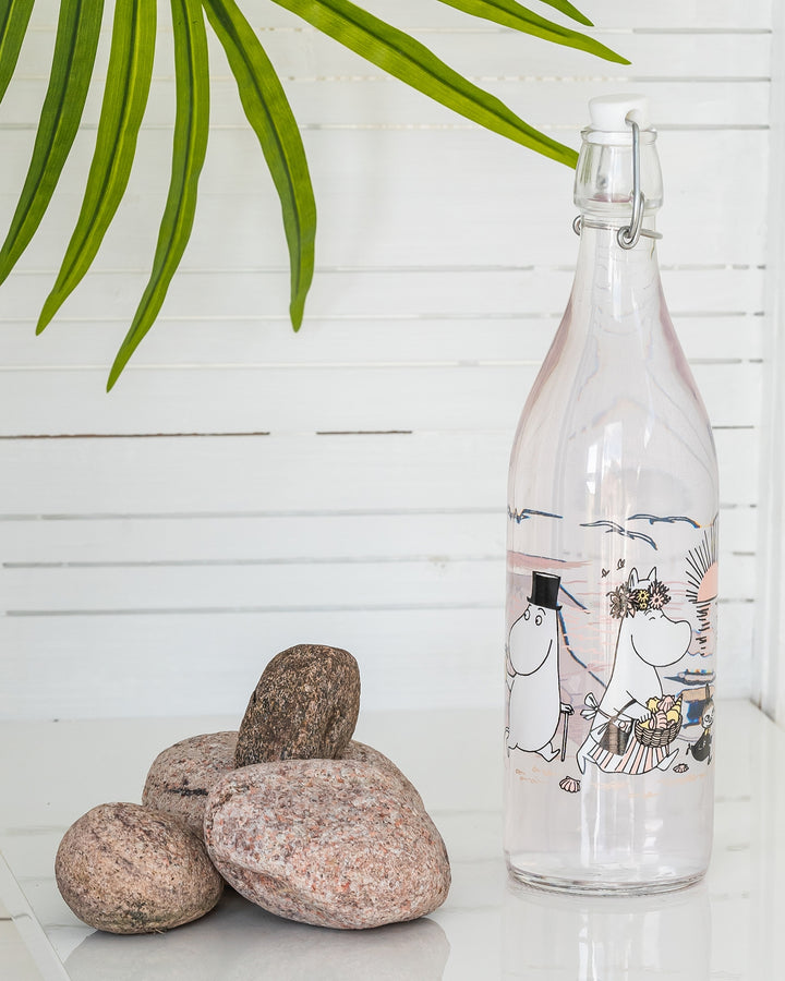 Moomin glass bottle The Beach - 1 L