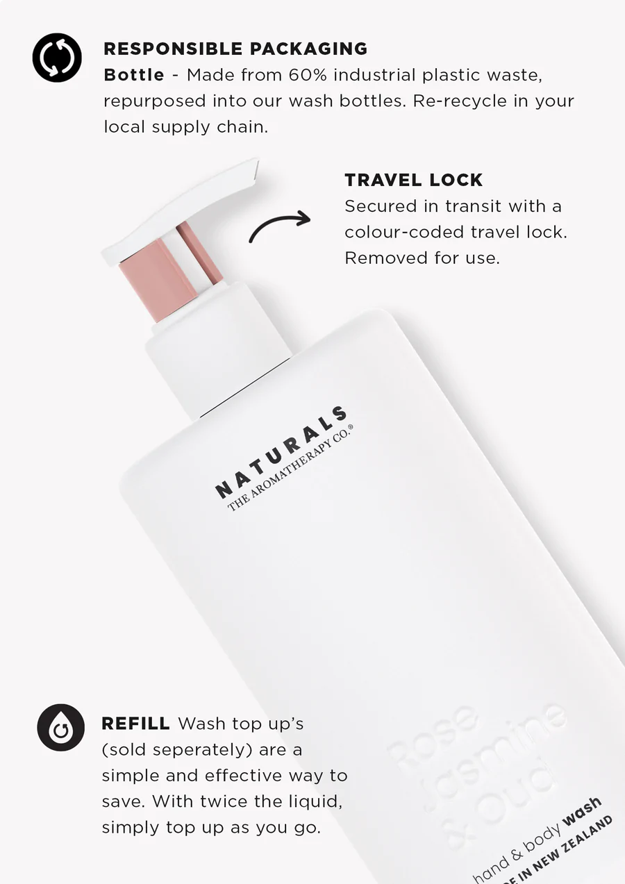 Naturals Hand & Body Wash - Rose & Jasmine Oud