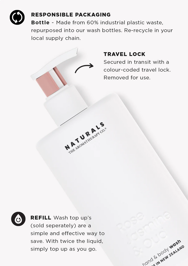 Naturals Hand & Body Wash - Rose & Jasmine Oud