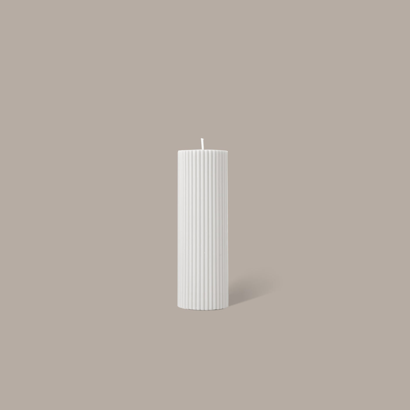 Black Blaze Wide Column Pillar Candle - Cream White