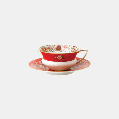 Wonderlust Crimson Orient Teacup & Saucer Set