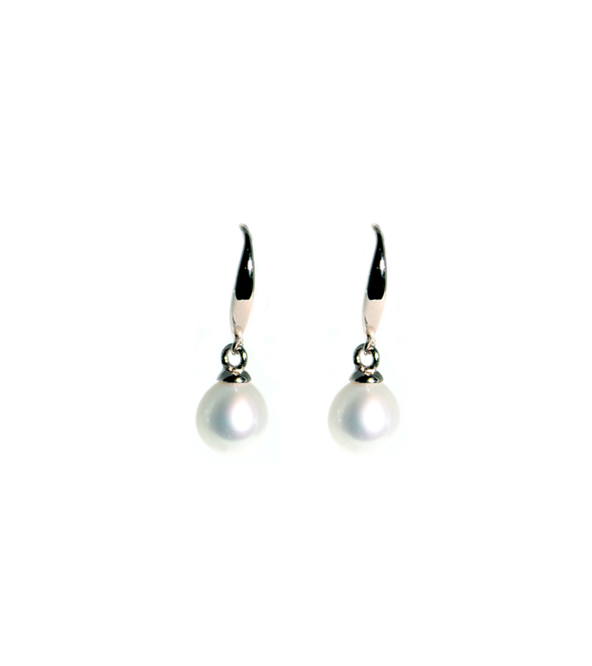 Simply Italian White Pearl Drop Earrings