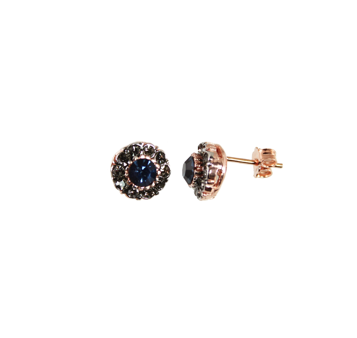 Simply Italian Dark Blue Crystal Stud Earrings